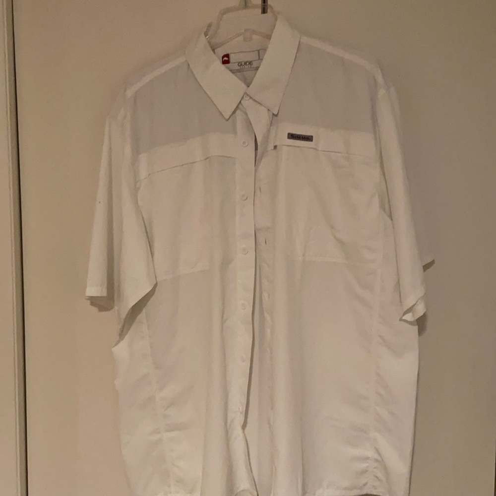 Simms Guide series all white Dbl breast shirt